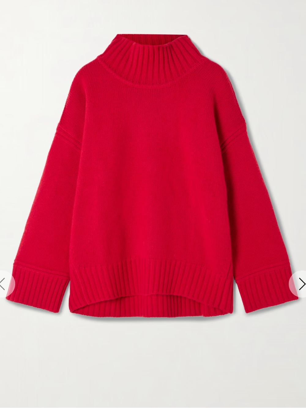 NWT La Ligne Archie wool and cashmere-blend mock-neck sweater in Red, Size Small